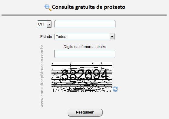 Consulta protestos grátis CPJ CNPJ