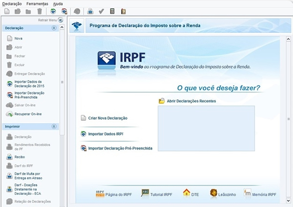 Programa declaração imposto de renda 2017